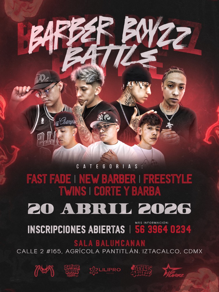 Barber Boyzz Battle — Flyer Oficial del evento del 20 de Abril 2026